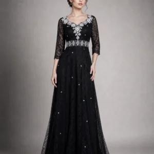 Velvet Cheongsam Evening Dress 03